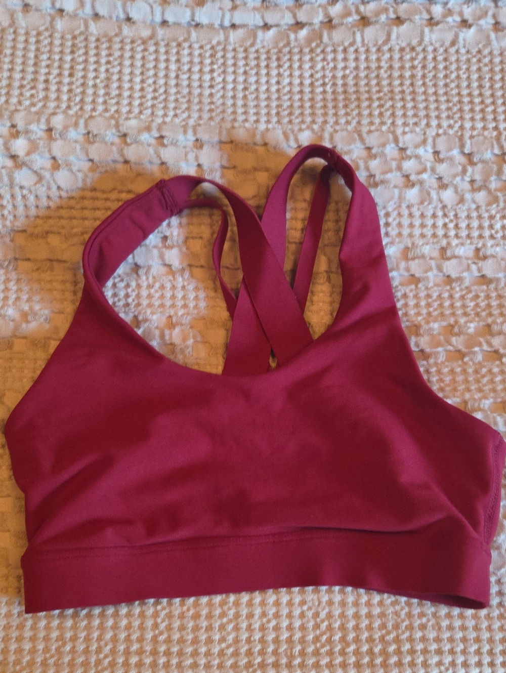 Women's Deep Berry Sports Swim Top - Strappy Back Small